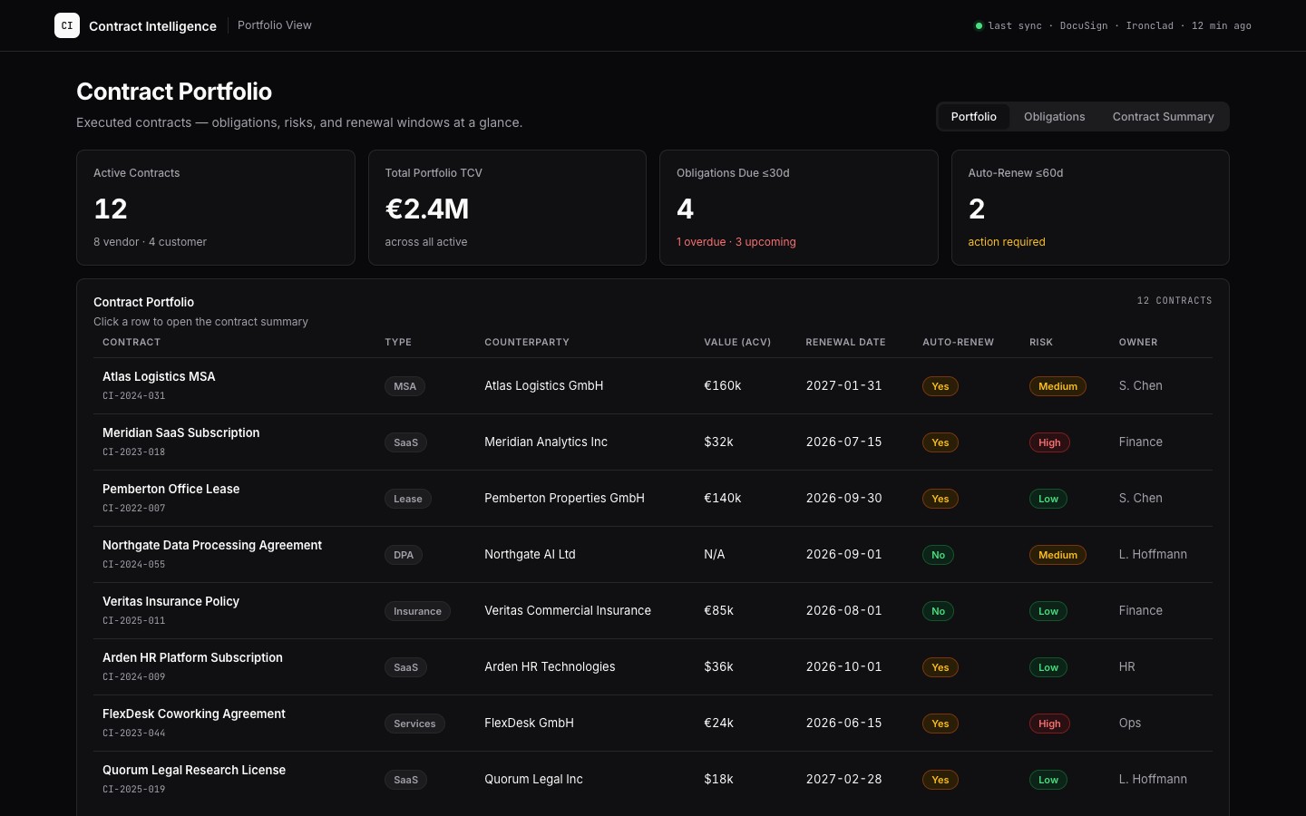 contract-intelligence app preview