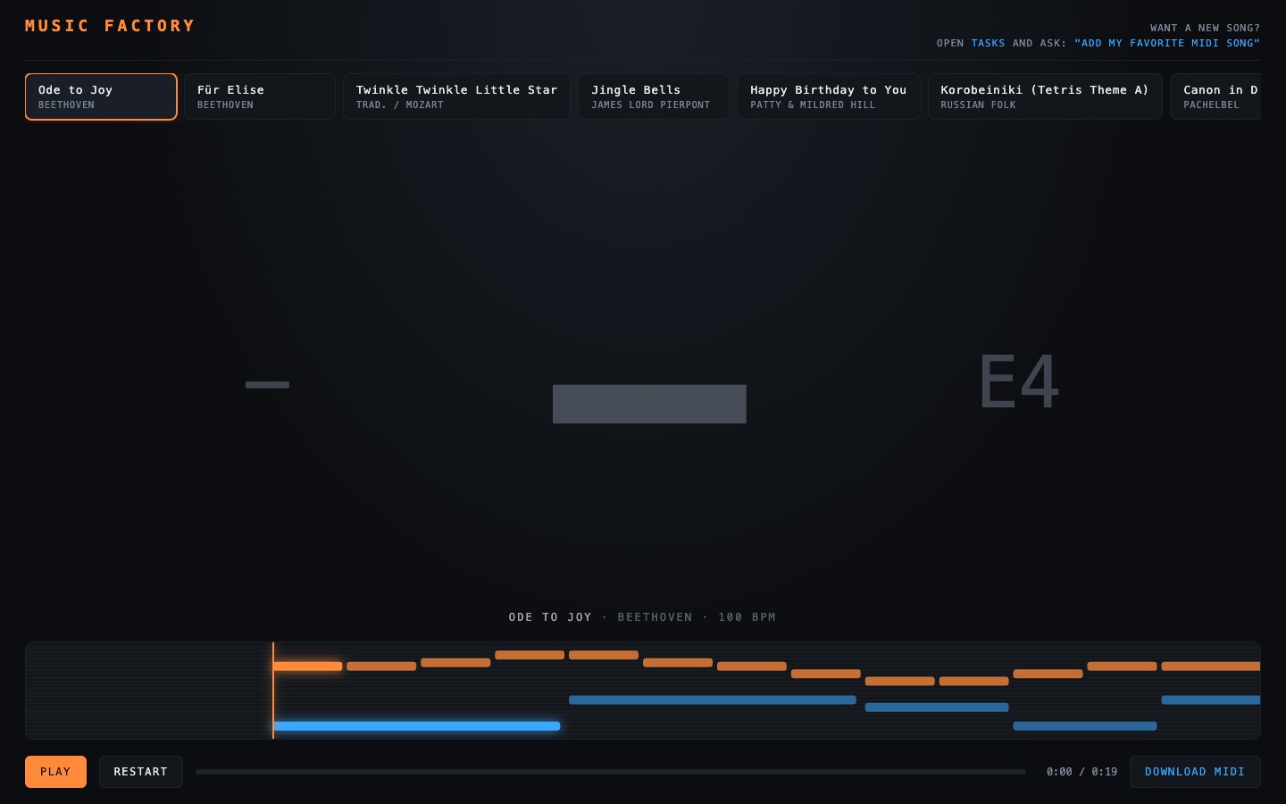 music-factory app preview