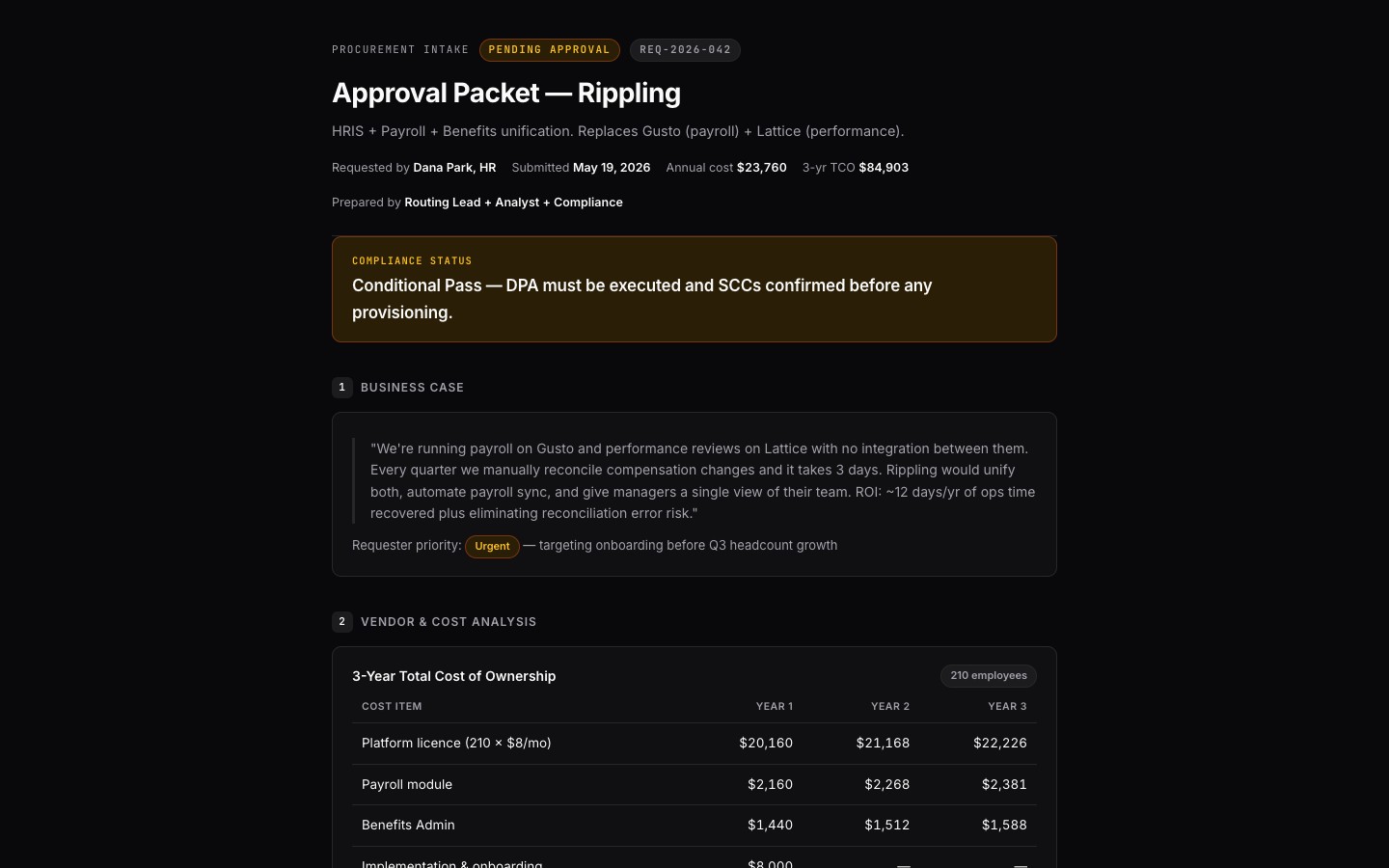 procurement-intake app preview