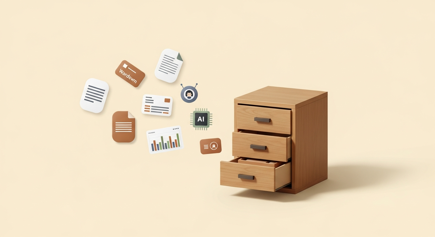 One Cabinet knowledge base with documents, dashboards, and AI agents flowing into it